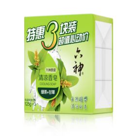 六神 绿茶甘草香皂 125g*3  